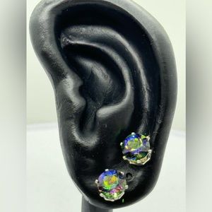 Vitrail Medium 8mm Crystal Stud Earrings Made with Swarovski Crystals